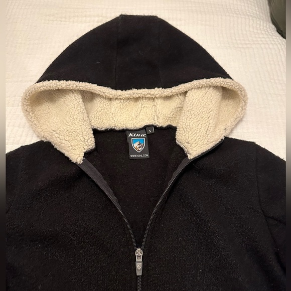 Kuhl | Black Alfpaca Hoodie Fleece Full Zip Jacket Small - Picture 4 of 4
